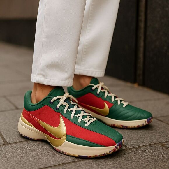 Nike Basketball Shoes Mens 18 Red Green Gannis Zoom Freak 5 NRG Keep It A Buck - Picture 10 of 10